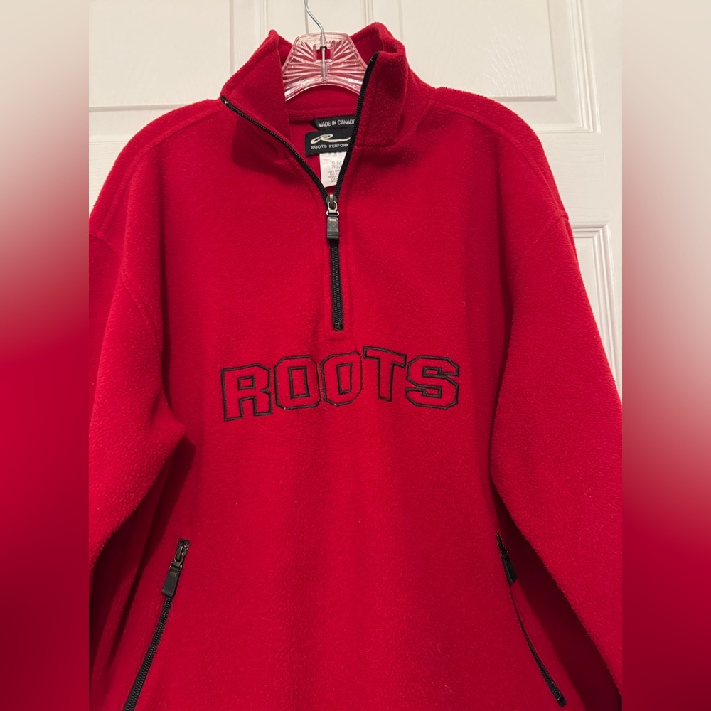 Roots Red Half Zip Fleece